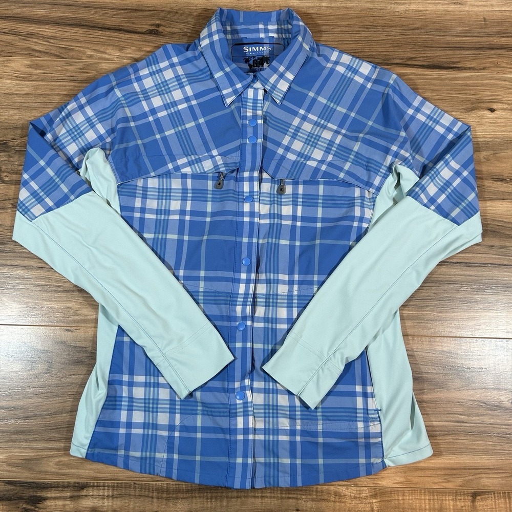 Simms Pro Reina Womens SM |Blue| G4 Long Sleeve Snap Fishing Shirt